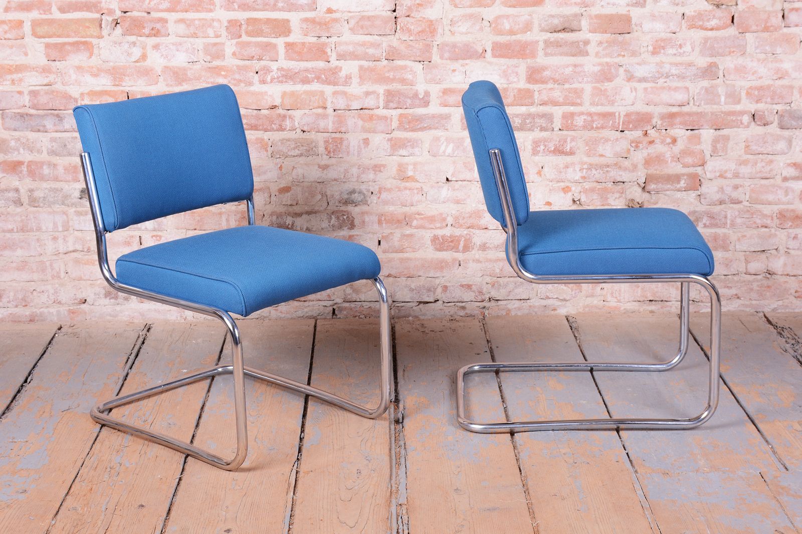 Pair Of Restored Bauhaus Chairs, By Hynek Gottwald, Chrome, Czech, 1930s photo furniture