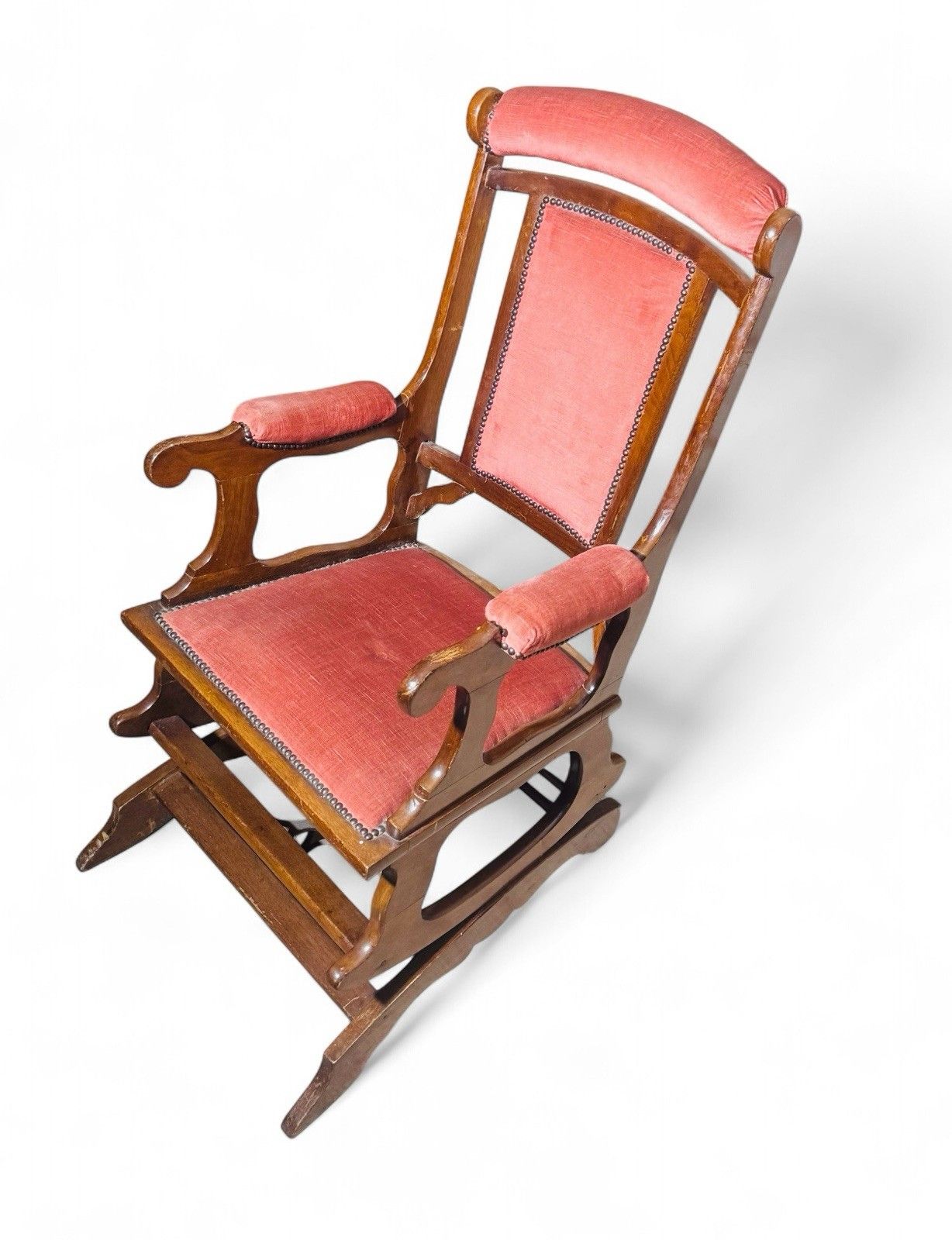 Antique Walnut Armchair American Spring Rocker C1870 Superior Quality photo Furniture