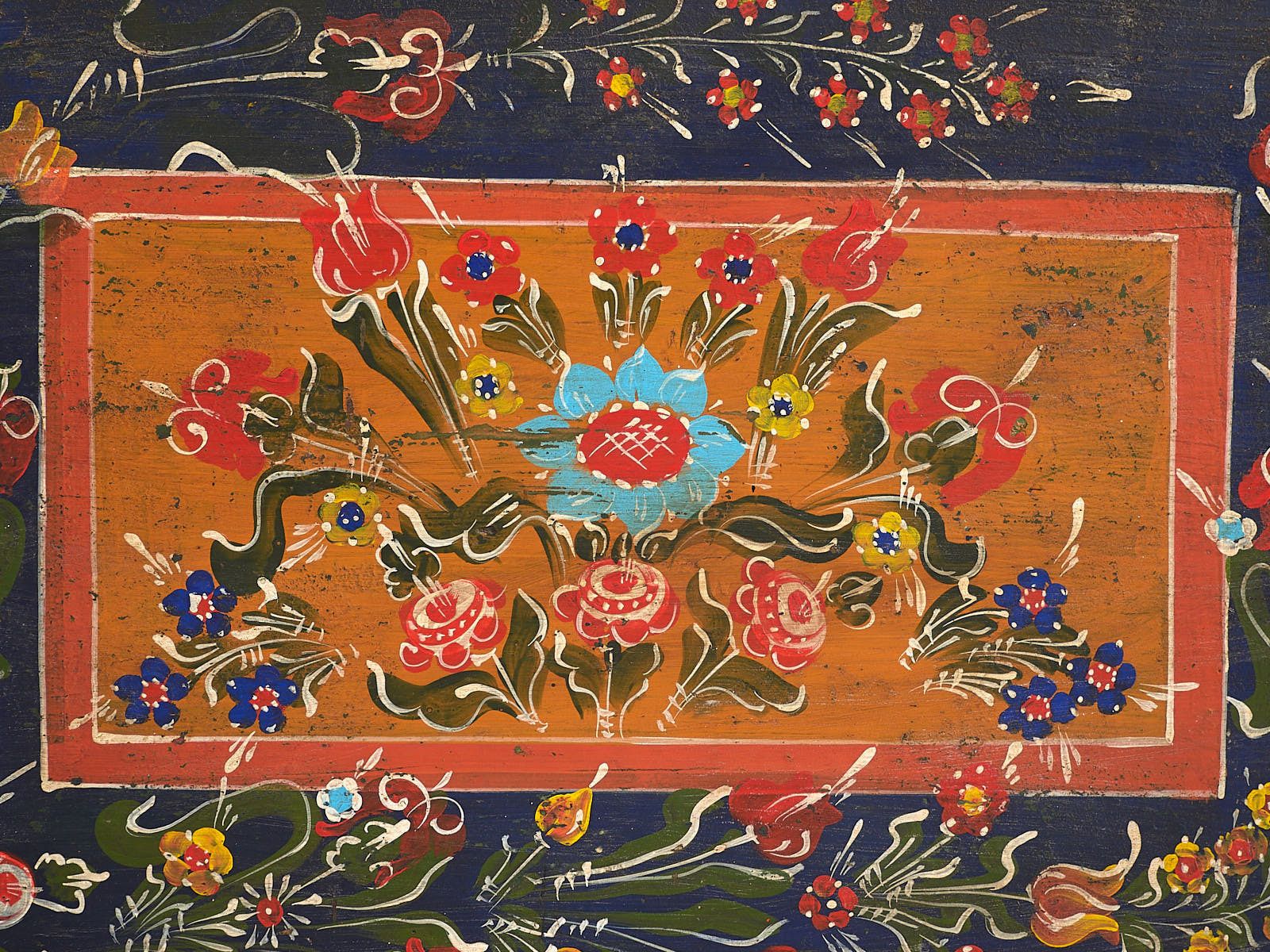 Antique Trunk With Floral Motifs (C.1870) #67 photo buy