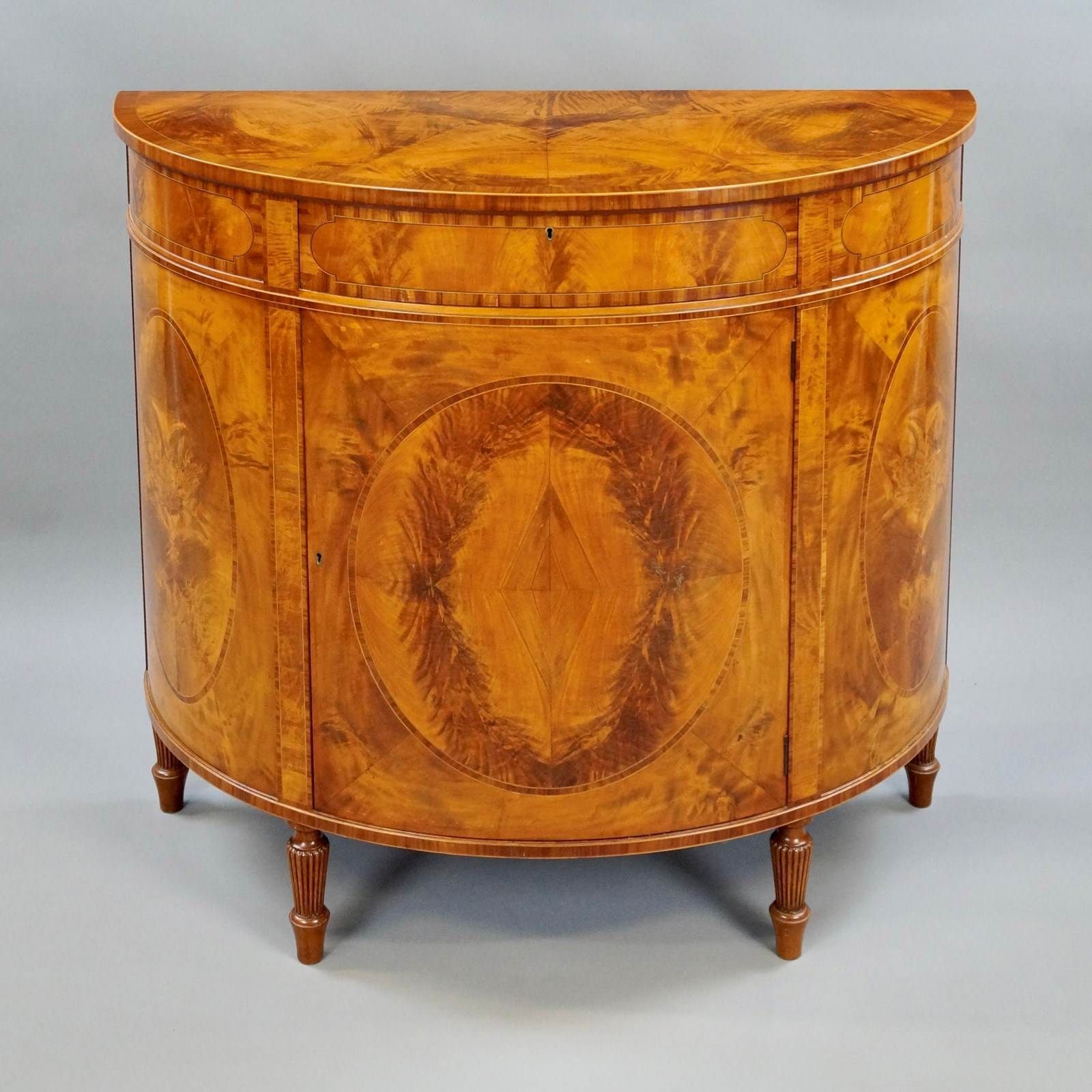 A Fine Pair Of Satinwood Demi Lune Commodes photo furniture
