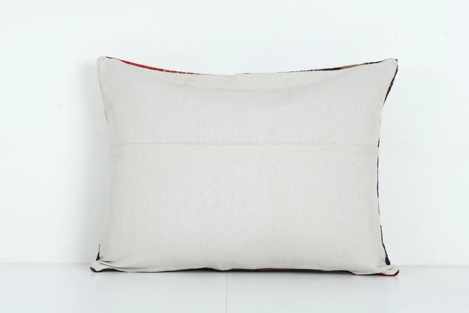 Turkish Red Oushak Rug Pillow Cover, Wool Boho Woven Carpet Lumbar Cushion Cover photo furniture