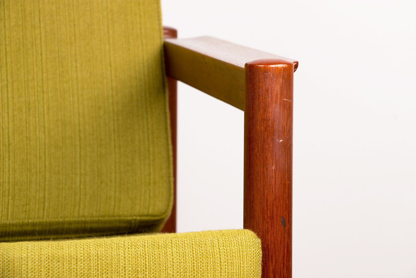 photo buy Danish Teak And Fabric Armchair By Børge Jensen & Sønner For Bernstorffsminde Møbelfabrik A/S 1960.