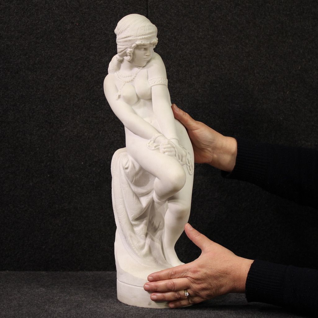 20th Century Marble Sculpture, The Emancipation Of Slavery photo vintage