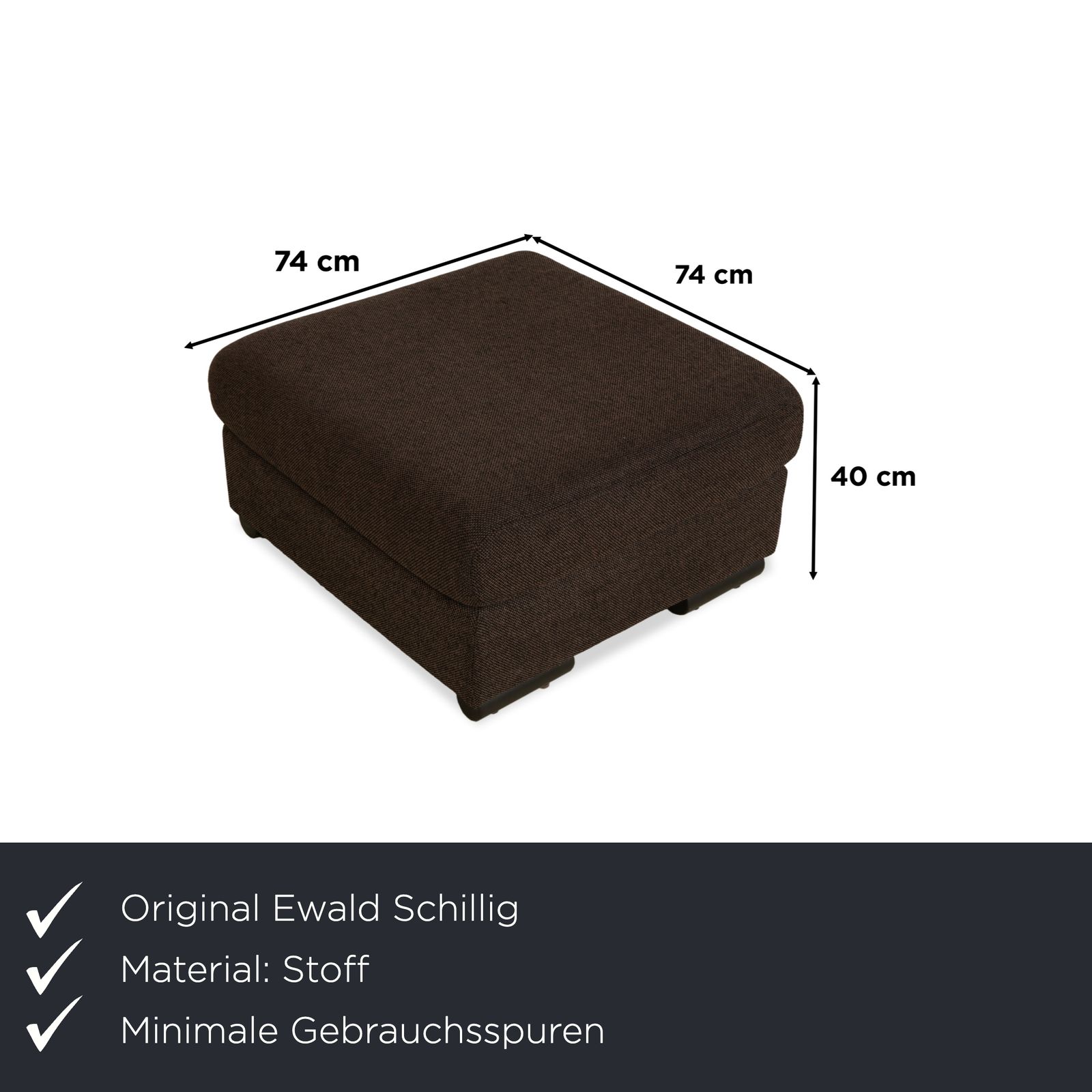 Pouf Ewald Schillig Loft en tissu, gris-brun photo furniture