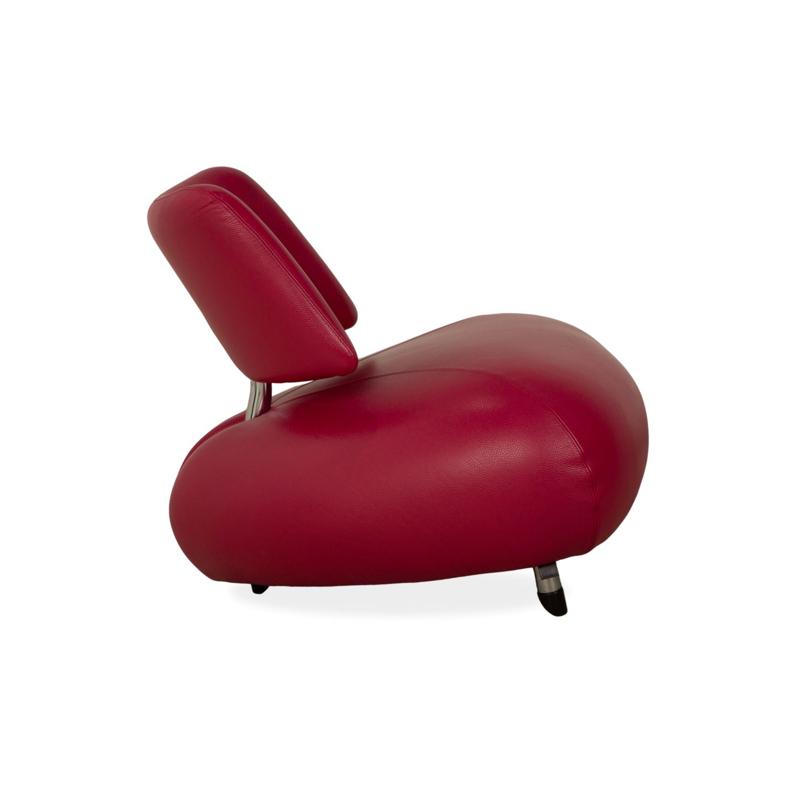 photo furniture Fauteuil Leolux Pallone en cuir, violet rouge, Space Age
