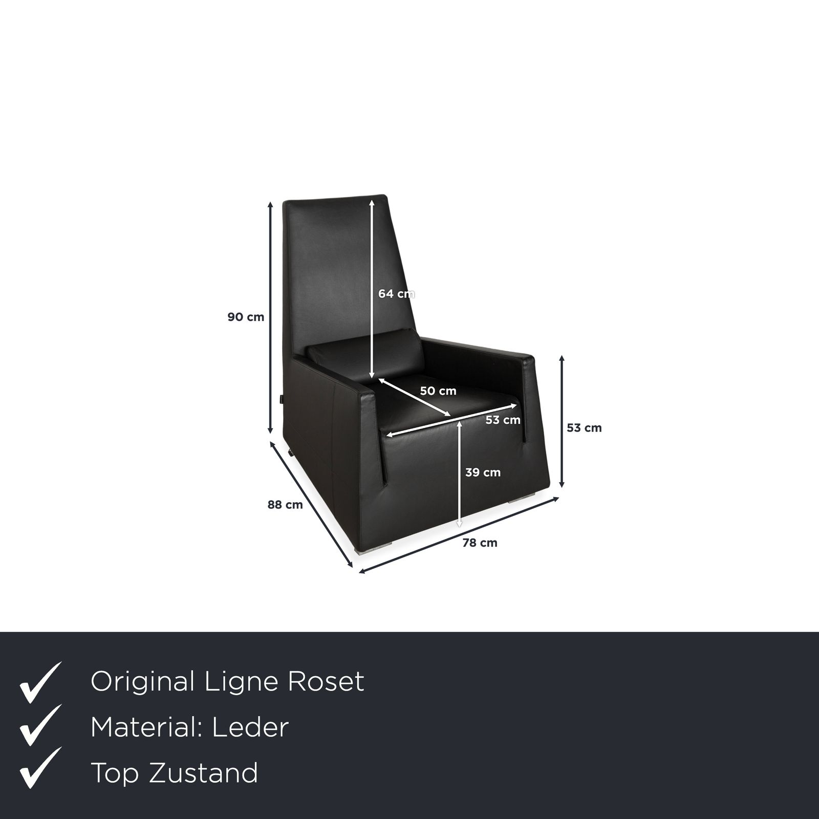 Ligne Roset Jul Leather Fauteuil Zwart photo furniture