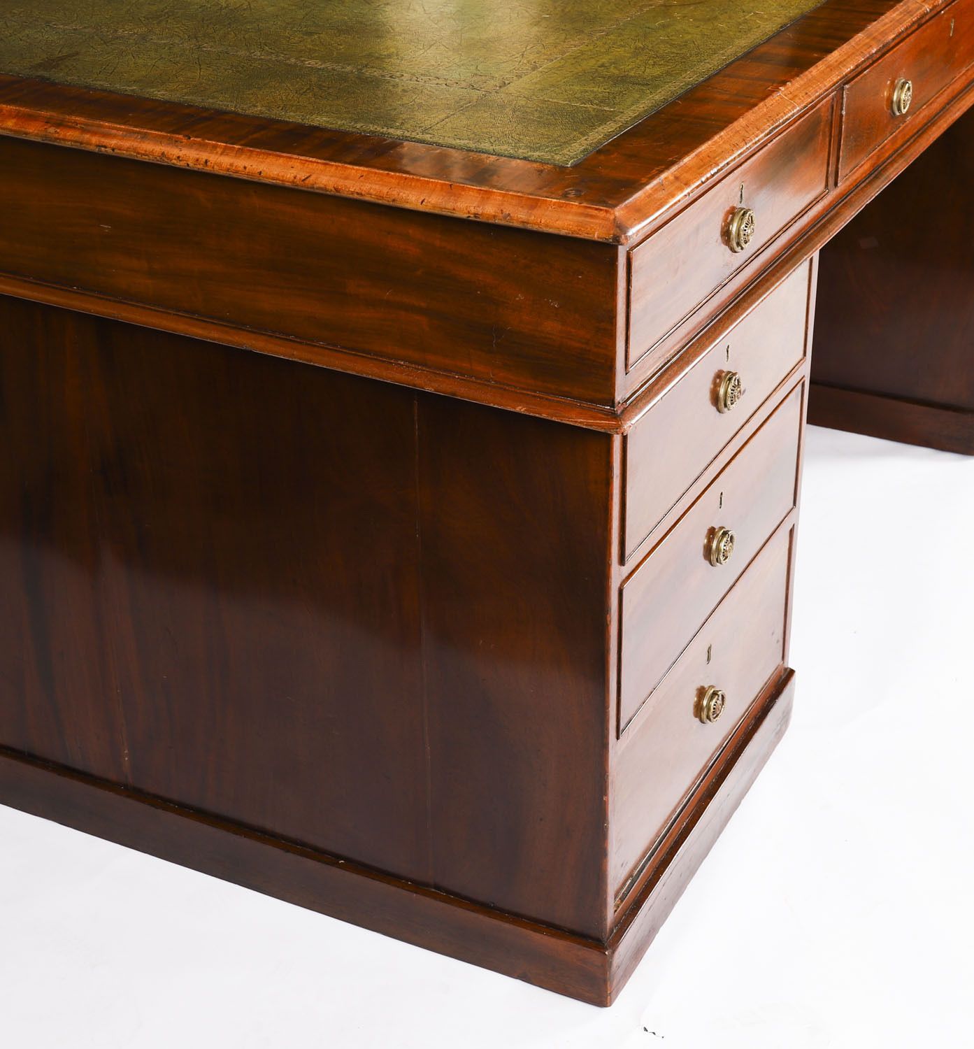 Antique George III Flame Mahogany Partners Pedestal Desk C1790 18th Century photo vintage