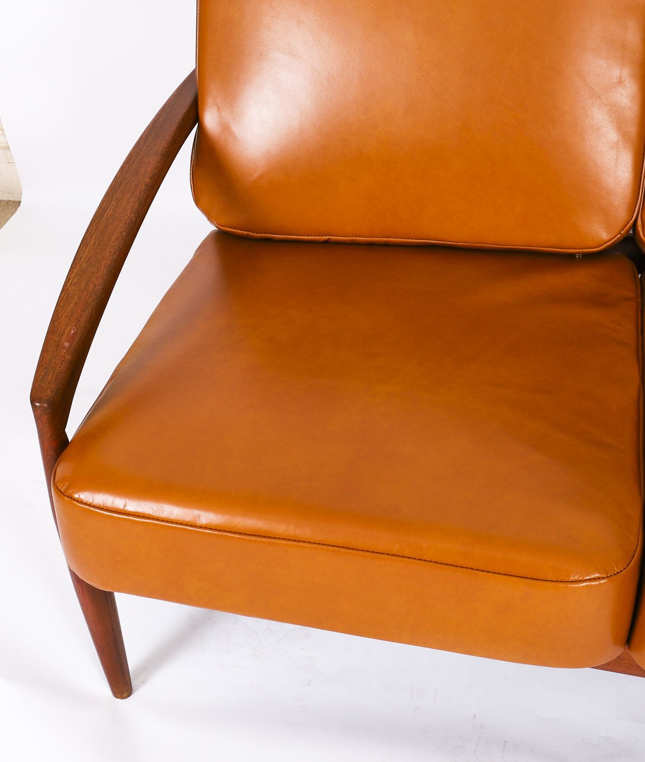 Kai Kristiansen "Paper Knife" Teak Tree Sofa For Magnus Olesen Mid Century photo vintage