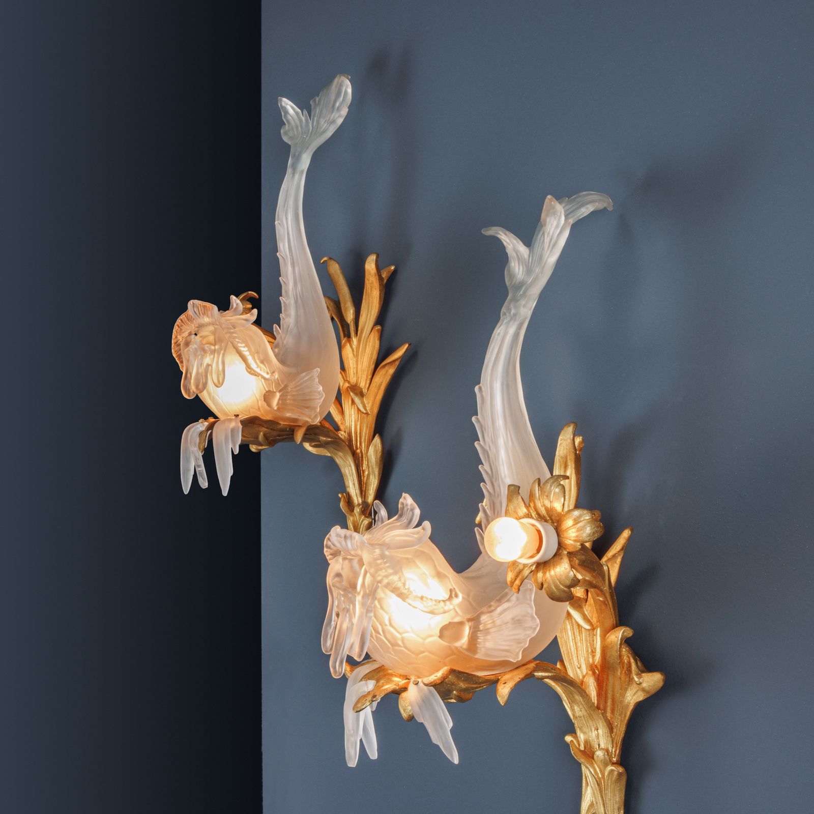 Pair Of Art Nouveau Wall Lamps Bronze Italy XX Century photo buy
