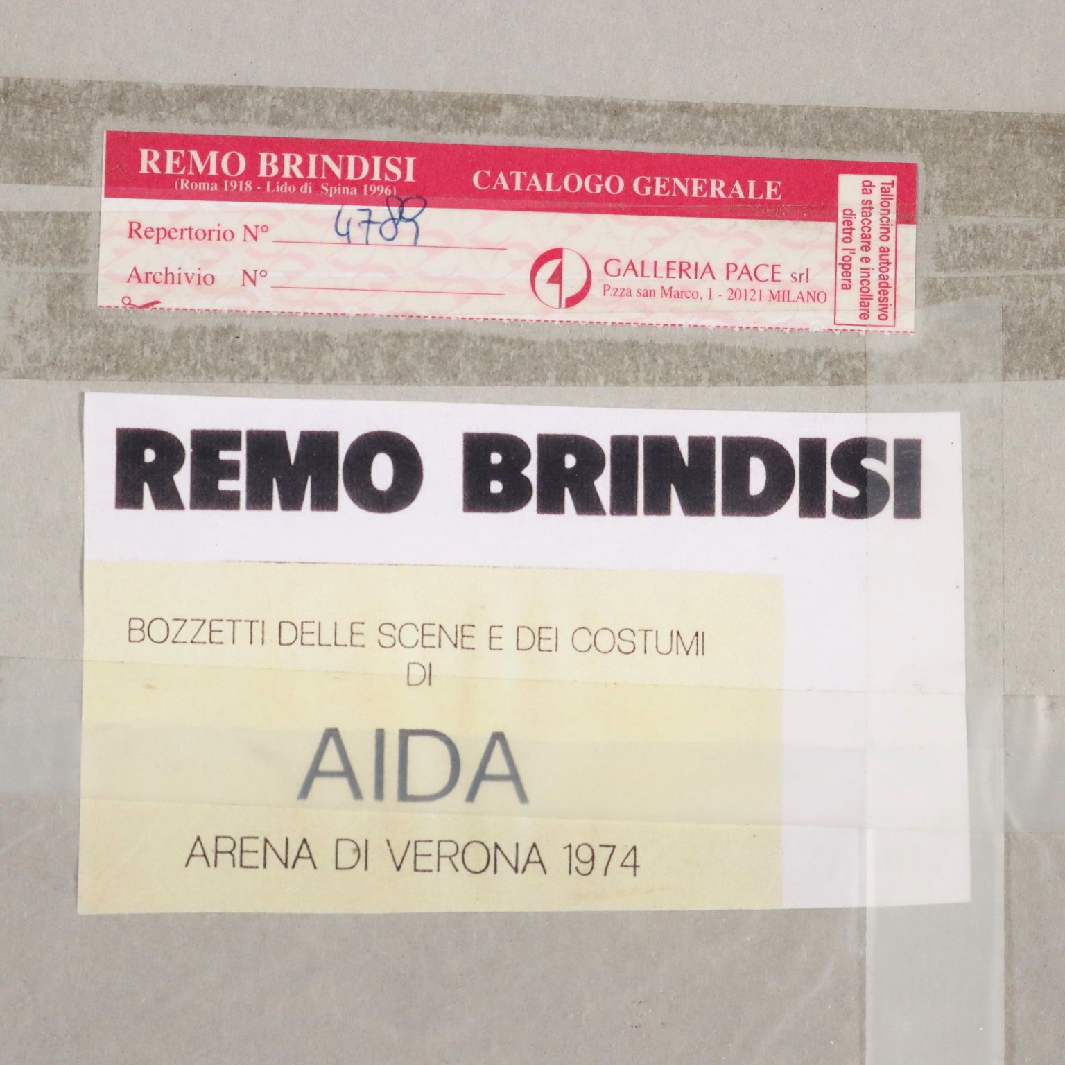 photo furniture Modern Drawing Signed Remo Brindisi Sketch For The Costumes Of Aida