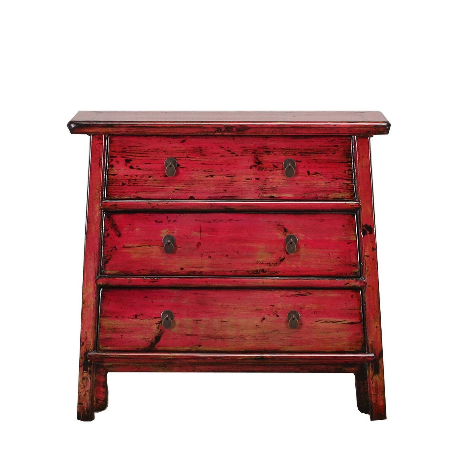 Vintage Chinese Red Chest Of Drawers From Shandong photo Furniture