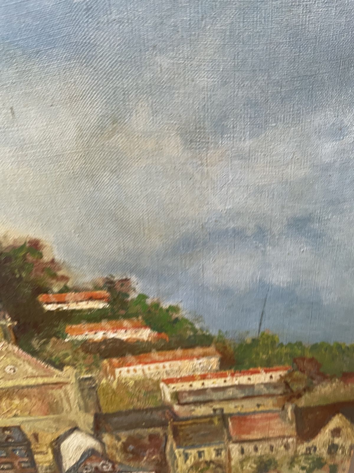 photo for sale Oil On Canvas French Port Scene