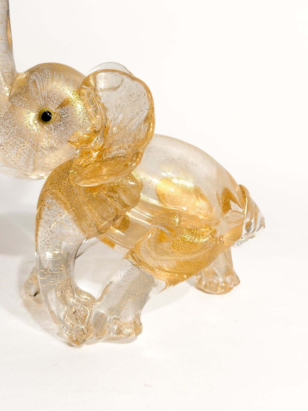 Murano Glass And Gold Leaf Elephant Attributed To Ercole Barovier, 1930s photo vintage