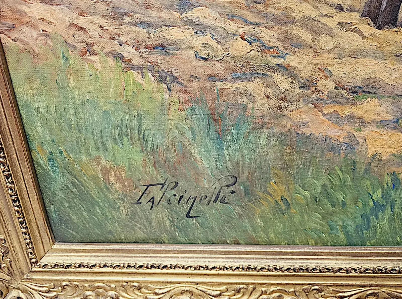 A Very Fine Large Early 20th Century Oil On Canvas Painting photo furniture