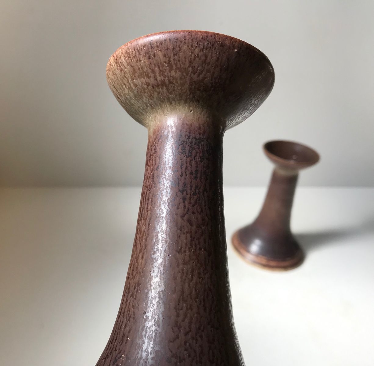 Vintage Danish Stoneware Candleholders From Marco Stentøj, 1970s, Set Of 2 photo for sale