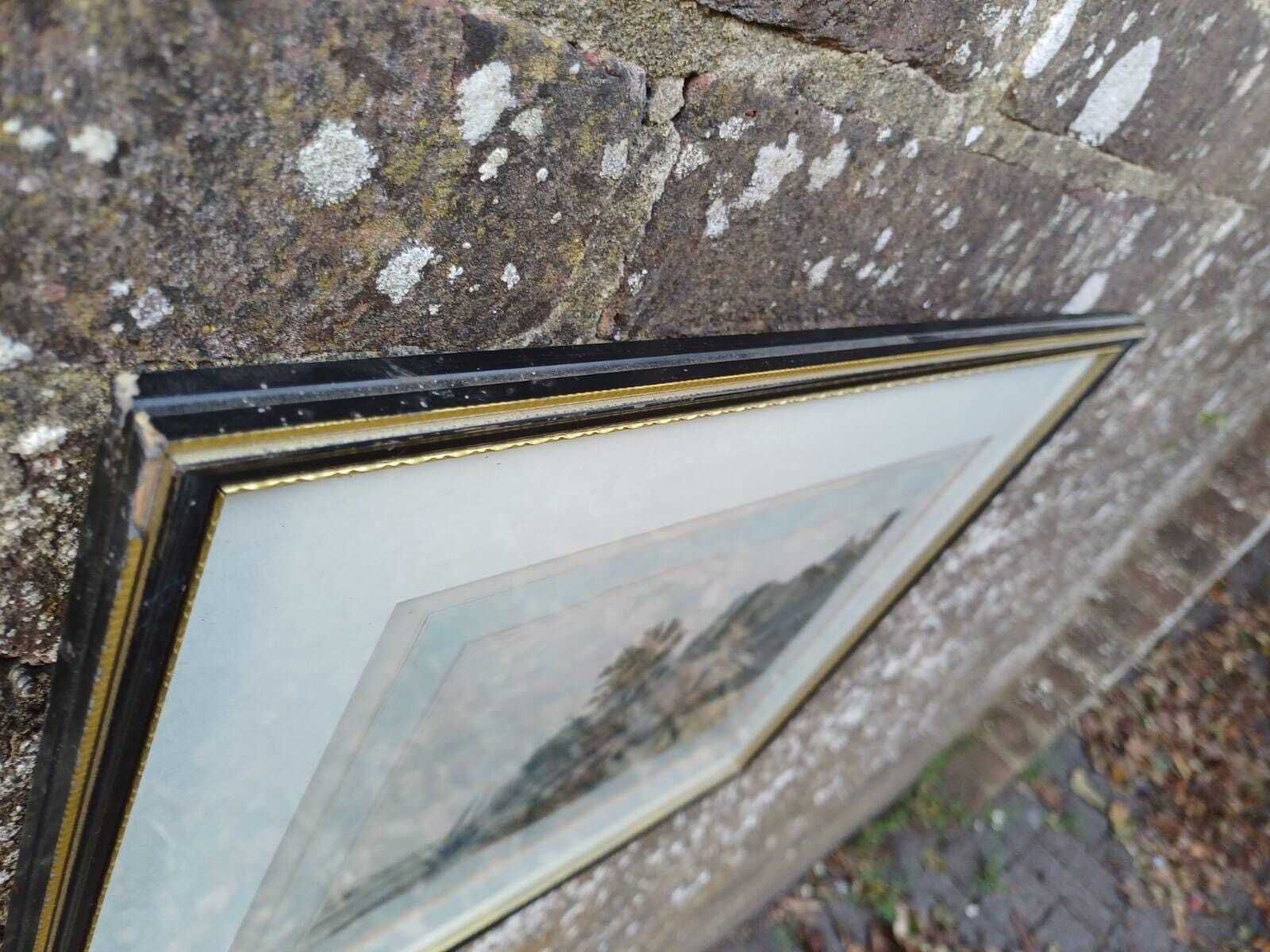 Antique Hand Coloured Print Winchelsea Sussex C1820s Georgian Town Gate Landscape Framed Historic Wall Art, W Daniell Engraving, Cinque Port photo buy