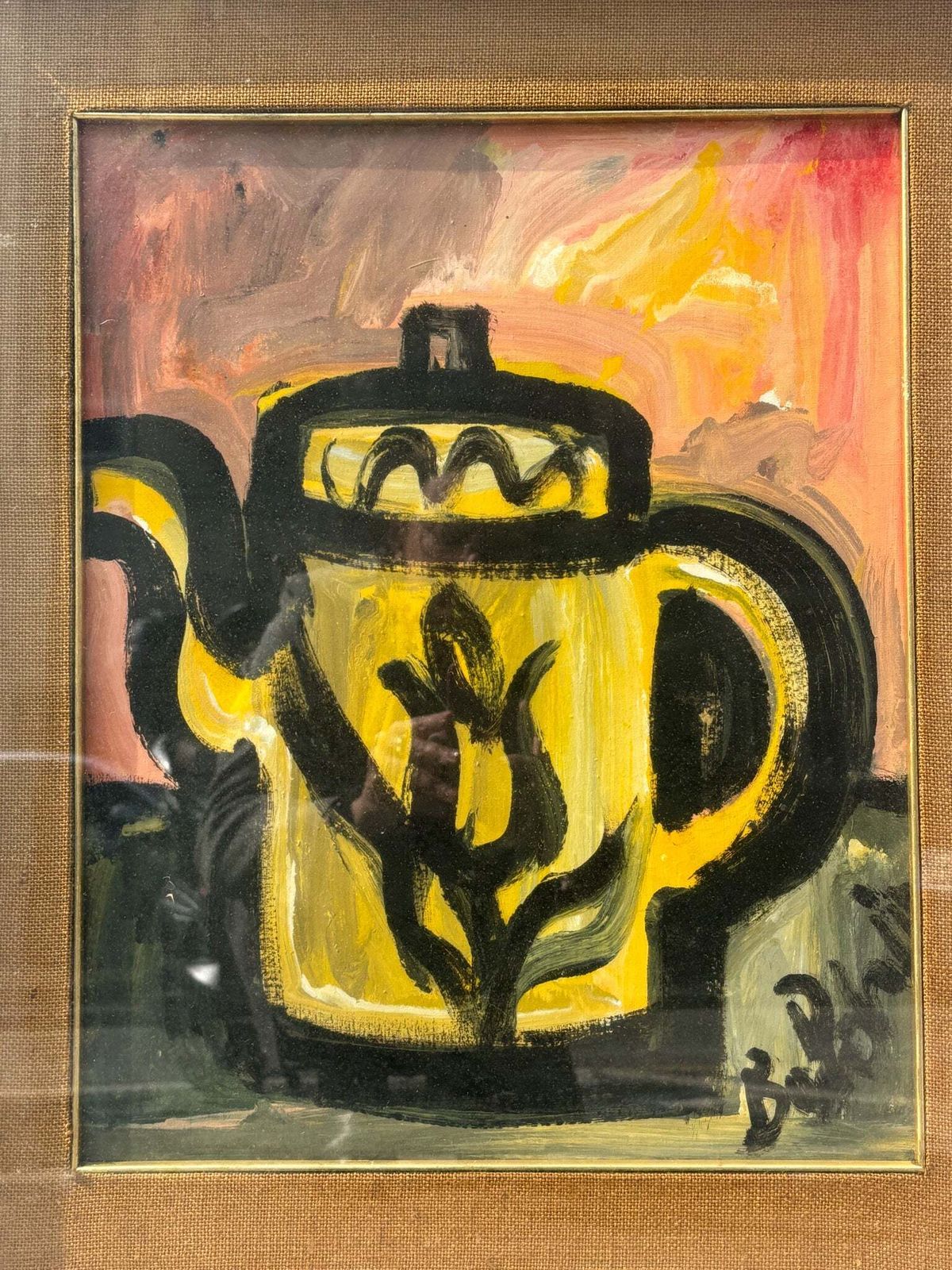 Oil On Canvas Still Life With Coffee Pot By Gustavo Boldrini, 1970s photo for sale