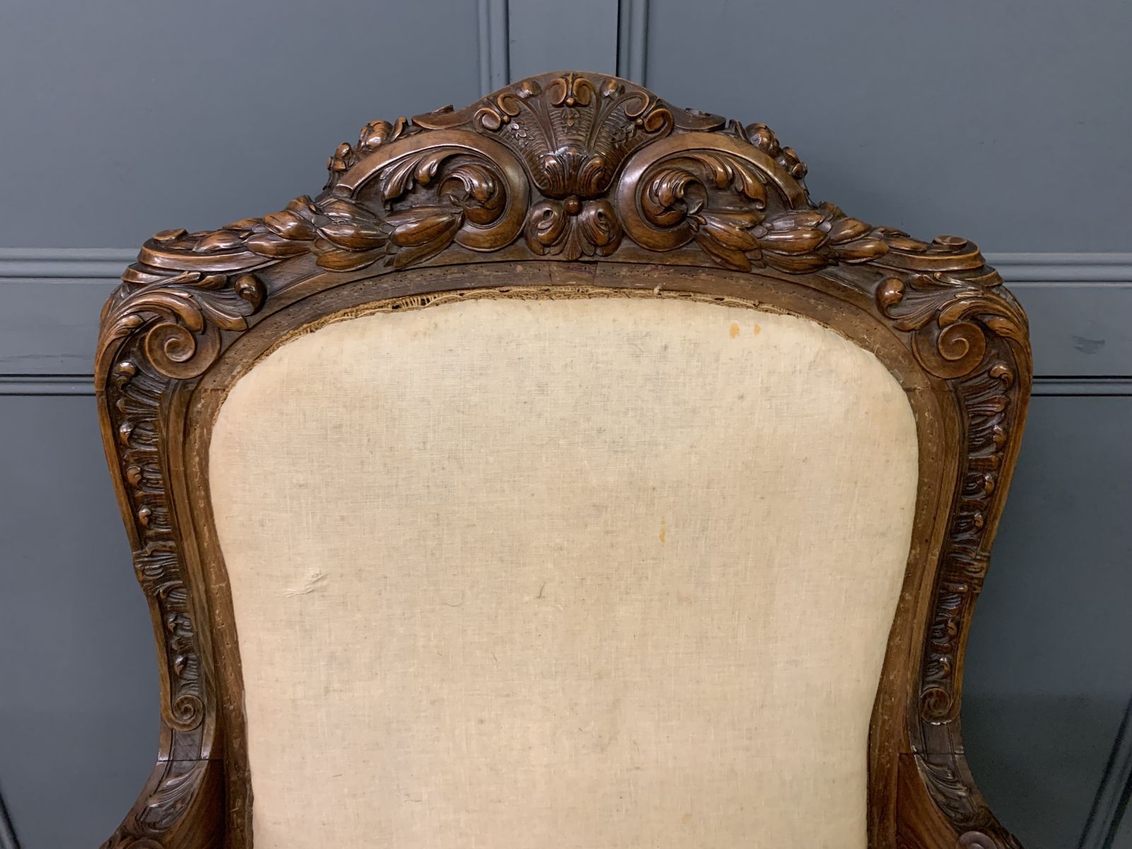 2450.0 Bold Pair Of French Walnut Fauteuils photo
