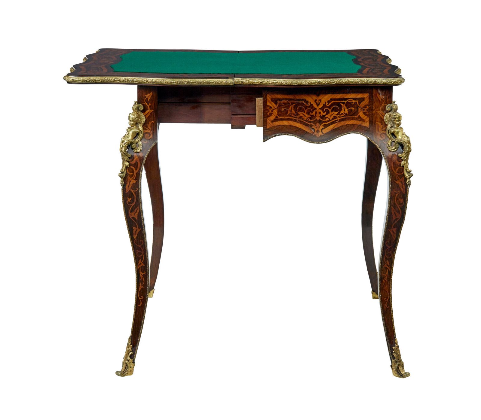19th Century Louis XV Influenced Inlaid Card Table photo buy