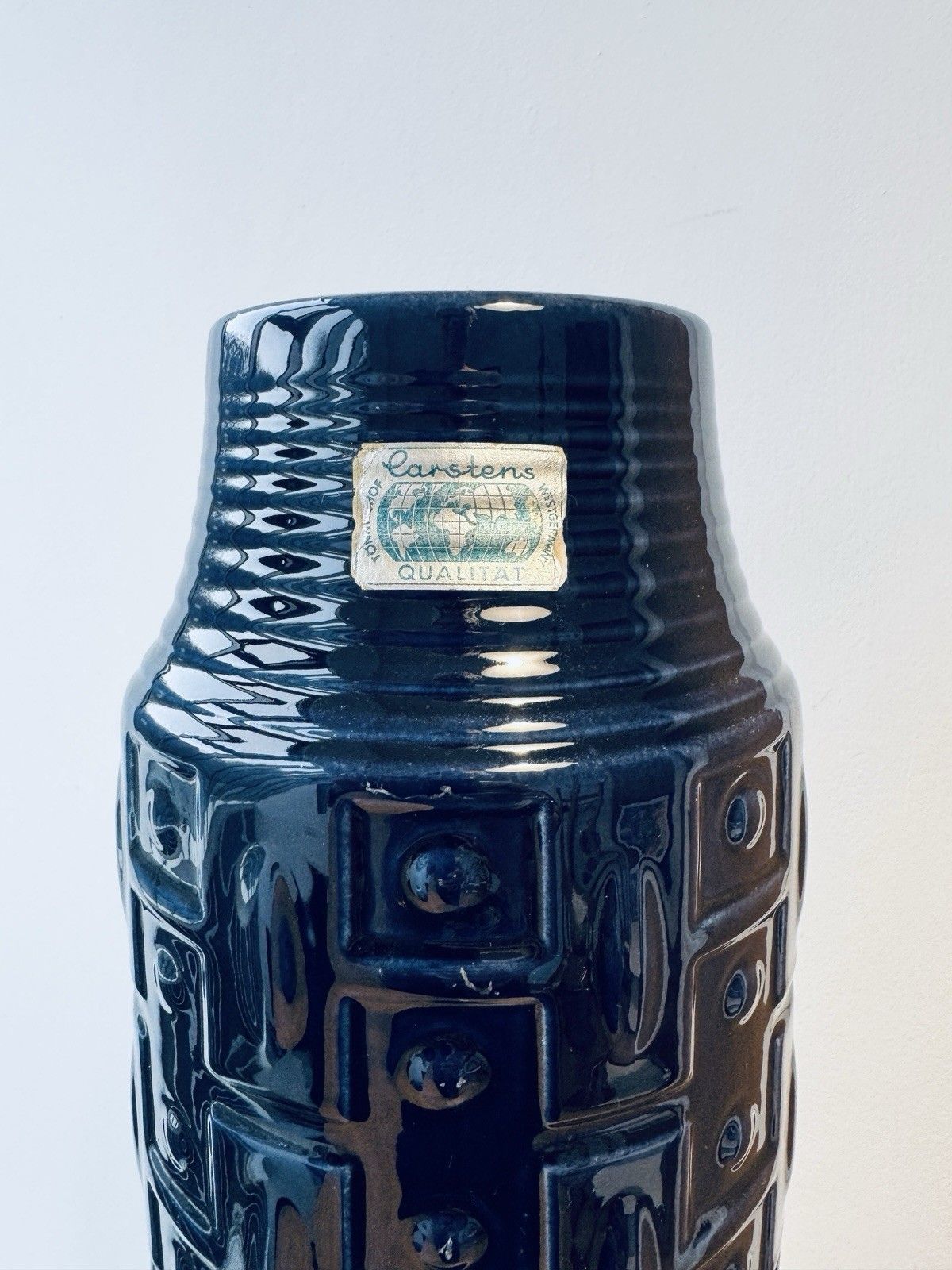 Home Decor Rare West German Carstens Tonnieshof Large Geometric Fat Lava Vase Model E 3 40 photo
