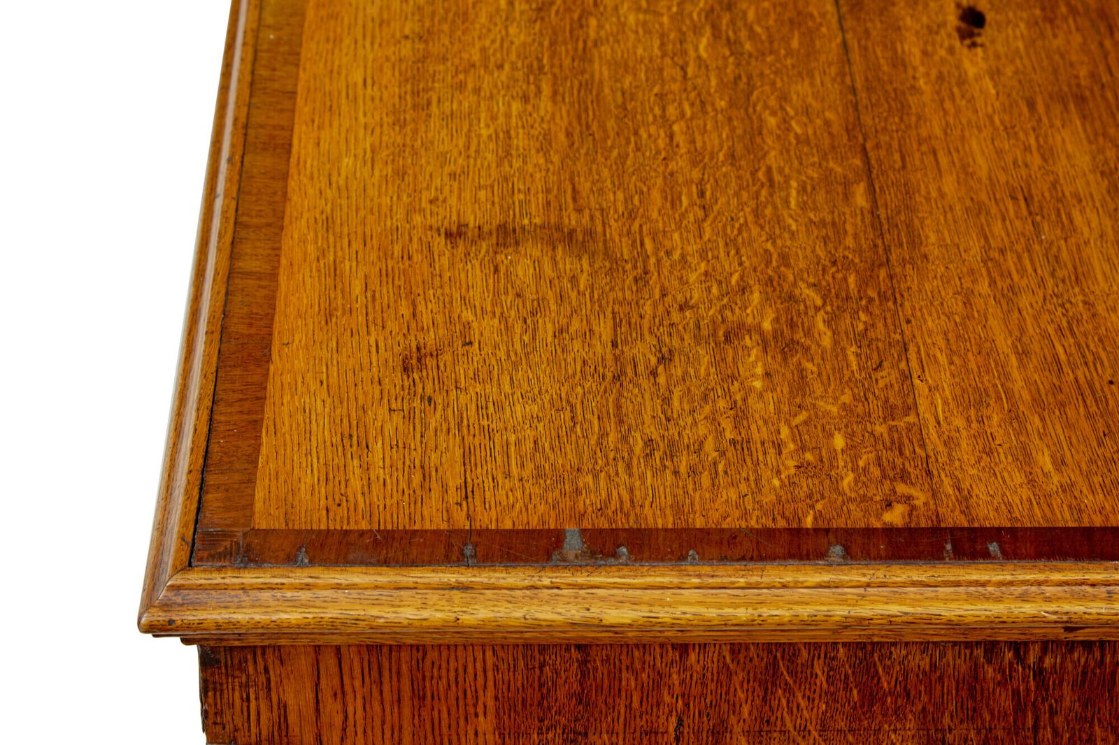 18th Century Inlaid Oak Lancashire Dresser Base photo vintage