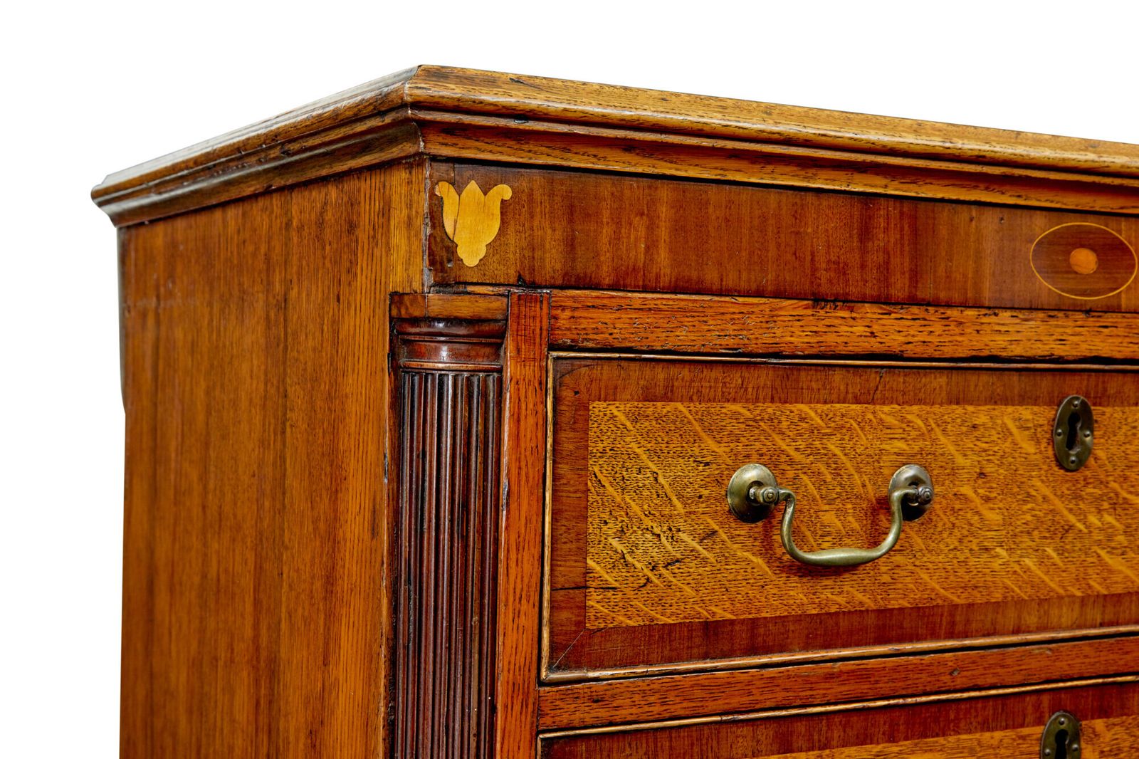 3845.0 18th Century Inlaid Oak Lancashire Dresser Base photo