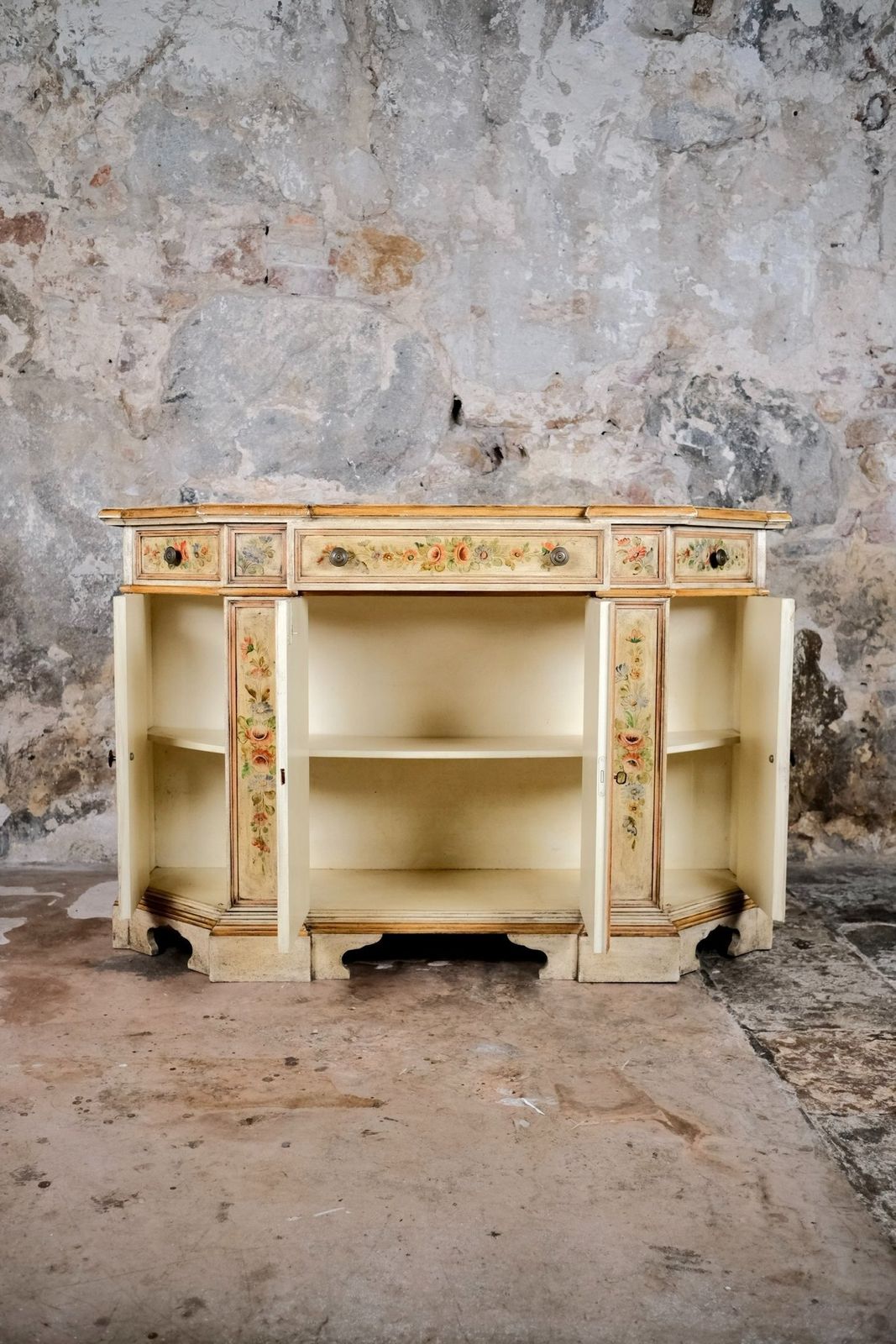 Hand Painted Venetian Style Buffet Or Console, Mid 20th Century photo furniture