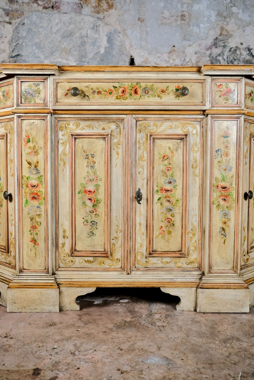 Hand Painted Venetian Style Buffet Or Console, Mid 20th Century photo buy