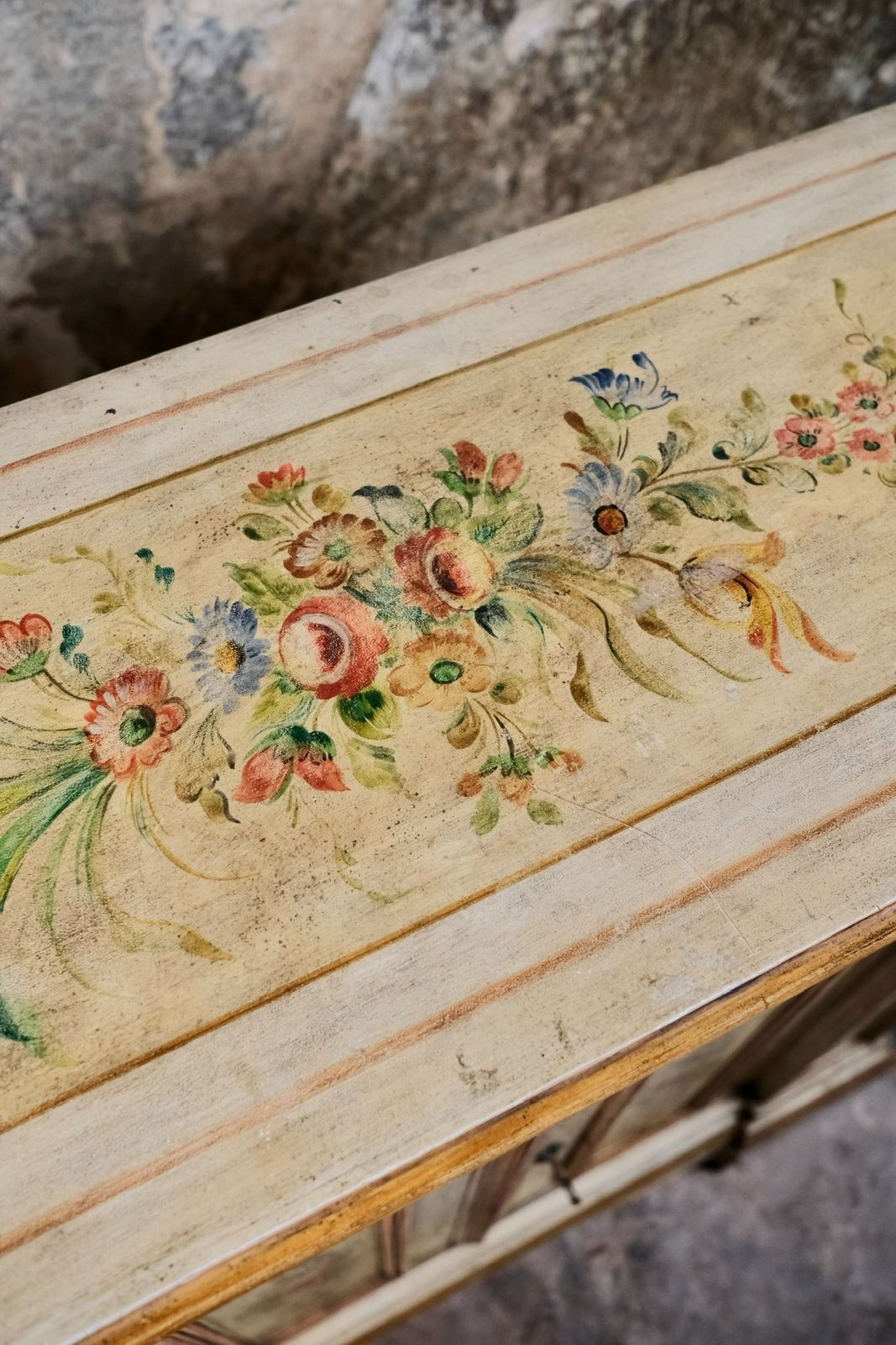 1500.0 Hand Painted Venetian Style Buffet Or Console, Mid 20th Century photo