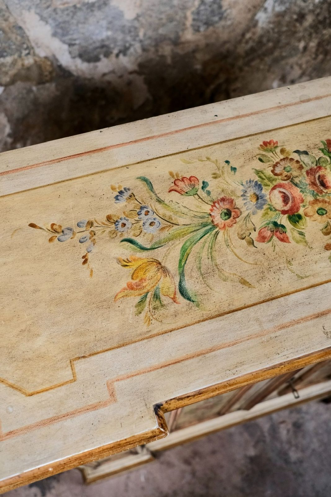 photo vinterior Hand Painted Venetian Style Buffet Or Console, Mid 20th Century