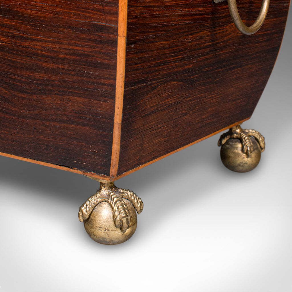 914.0 Antique Sarcophagus Tea Caddy, English, Loose Leaf Case, William IV, Circa 1835 photo