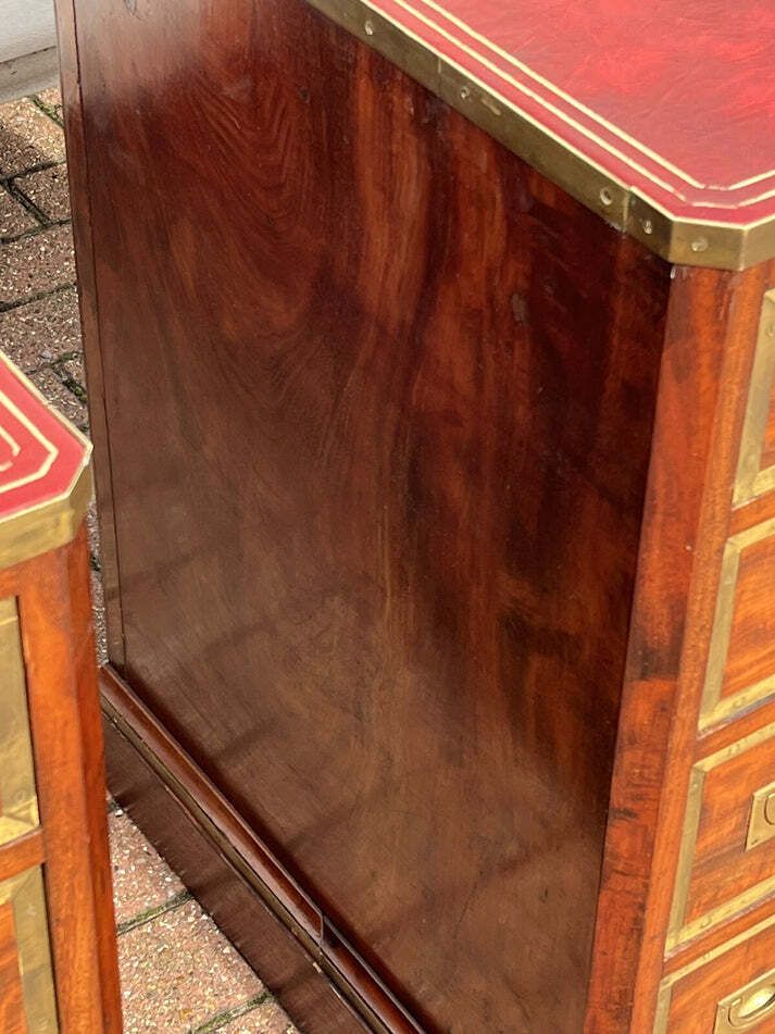 photo vinterior Victorian Bedside Drawers. Mahogany With Brass Bound Decoration