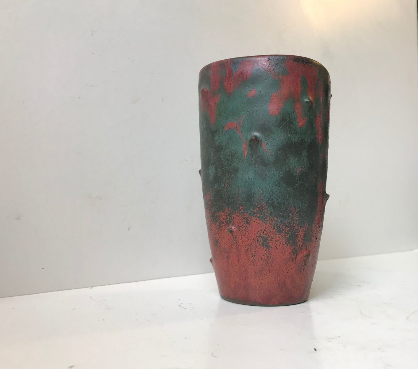 Ceramic Art Deco Vase With Camou Glaze By Niels Peter Nielsen For Dagnaes, 1940s photo furniture