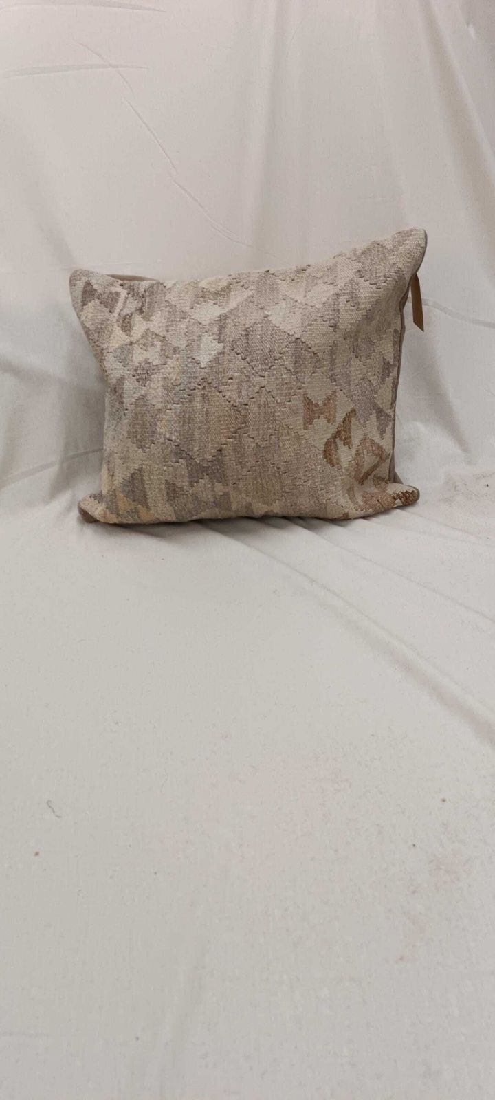 Large Grey Cushion Cover, Handmade Kilim Cushion, Oriental Pillow, Hand Knotted Pillow For Sofa, Couch Pillow, Boho Cushion 60x50 Cm photo for sale