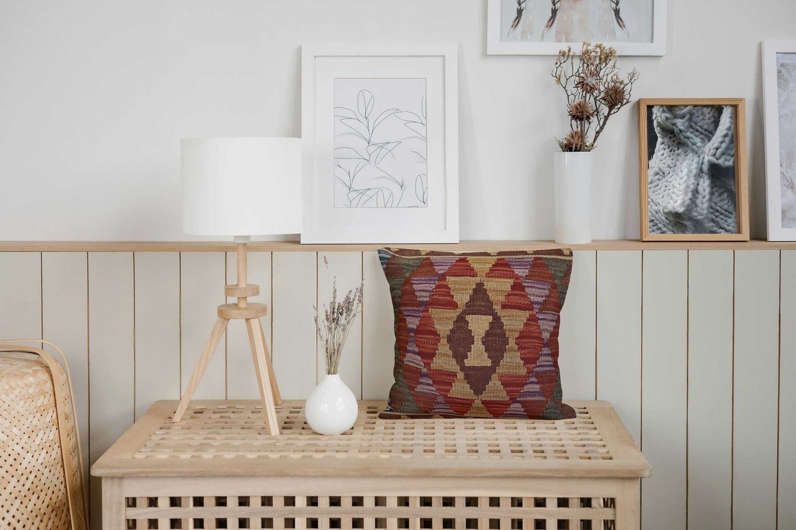 Multicoloured Cushion For Sofa, Handmade Kilim Pillow Cover, Scatter Cushion, Kilim Cushion, Couch Pillow, Decorative Throw Pillow 45x45 Cm photo furniture