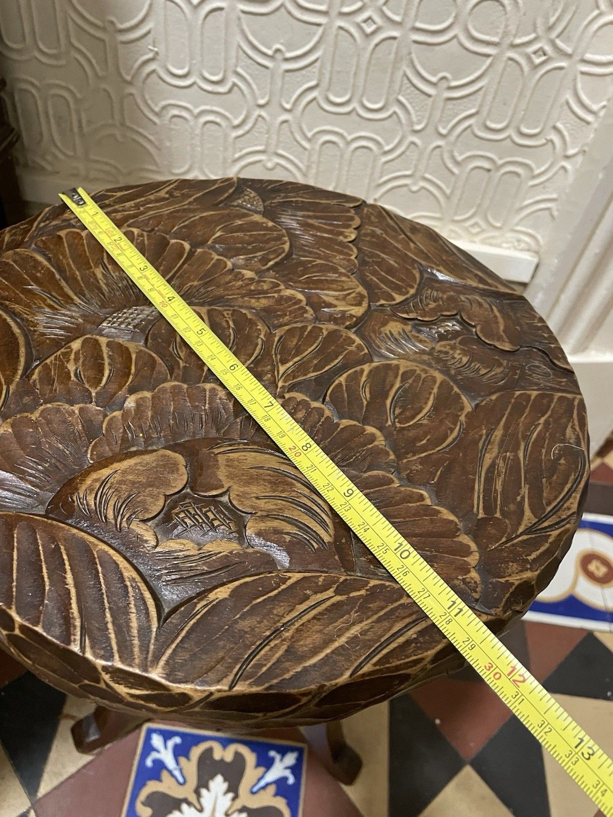photo furniture Antique Liberty London Carved Jardiniere Japanese Art Nouveau 1905 Plant Table