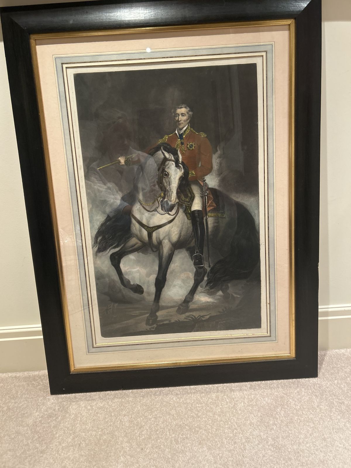 Portrait Of Duke Of Wellington   Hand Coloured Print Framed And Mounted