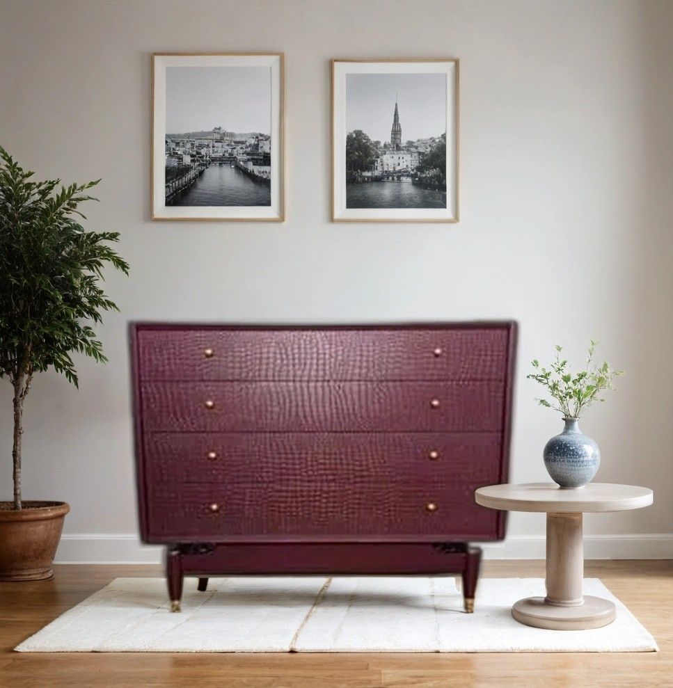 Mid Century G Plan Chest Of Drawers  Decoupaged Chest Of Drawers