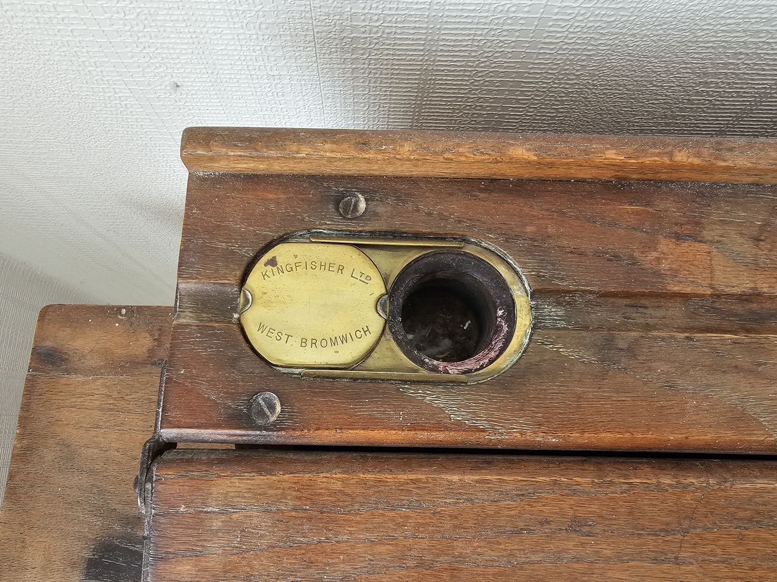 Edwardian Oak School Master Lecturn Desk Kingfisher Ltd West Bromwich photo vintage