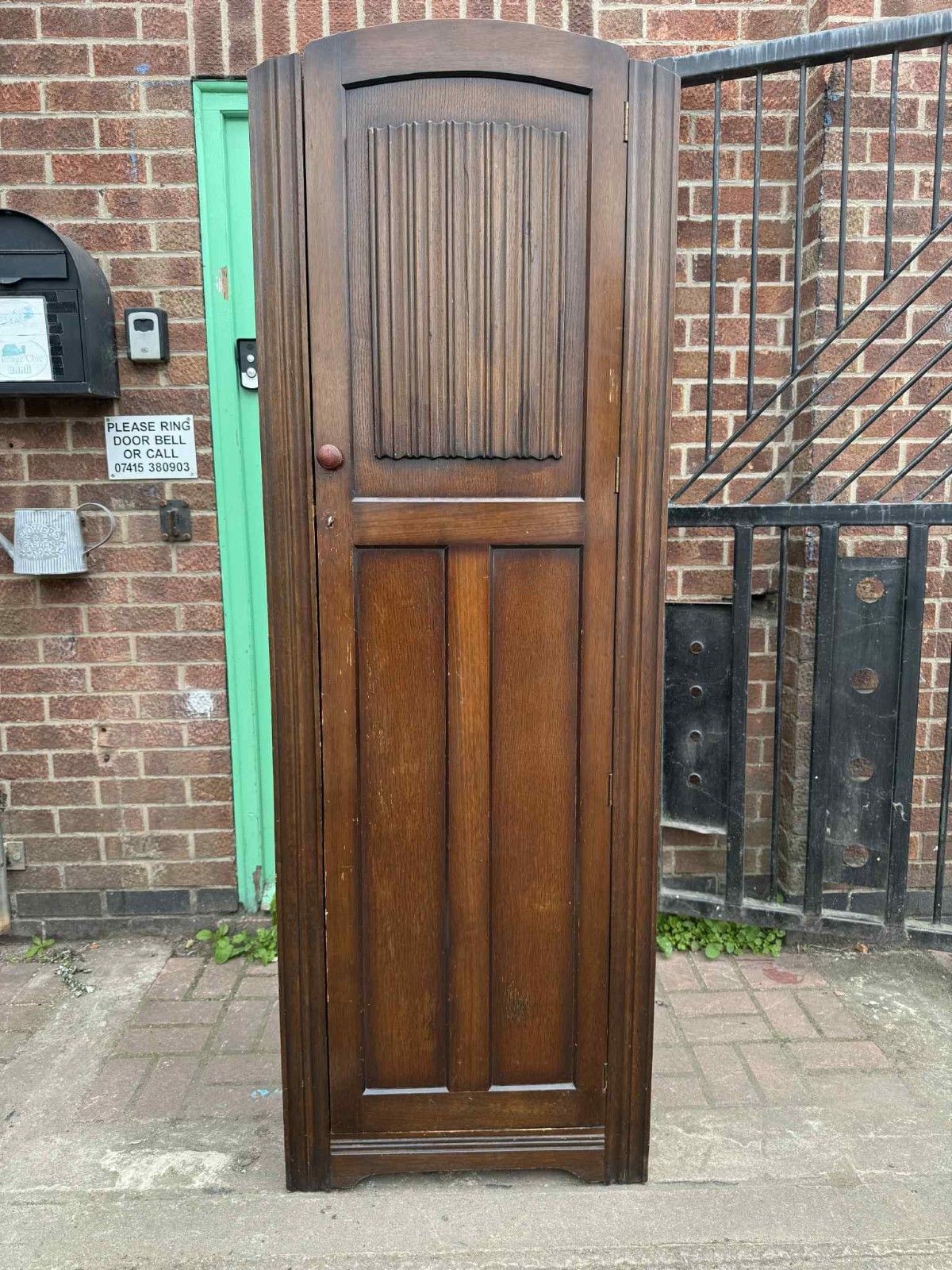 Antique Vintage Carved Single Hallrobe/Wardrobe Ready To Be Upcycled