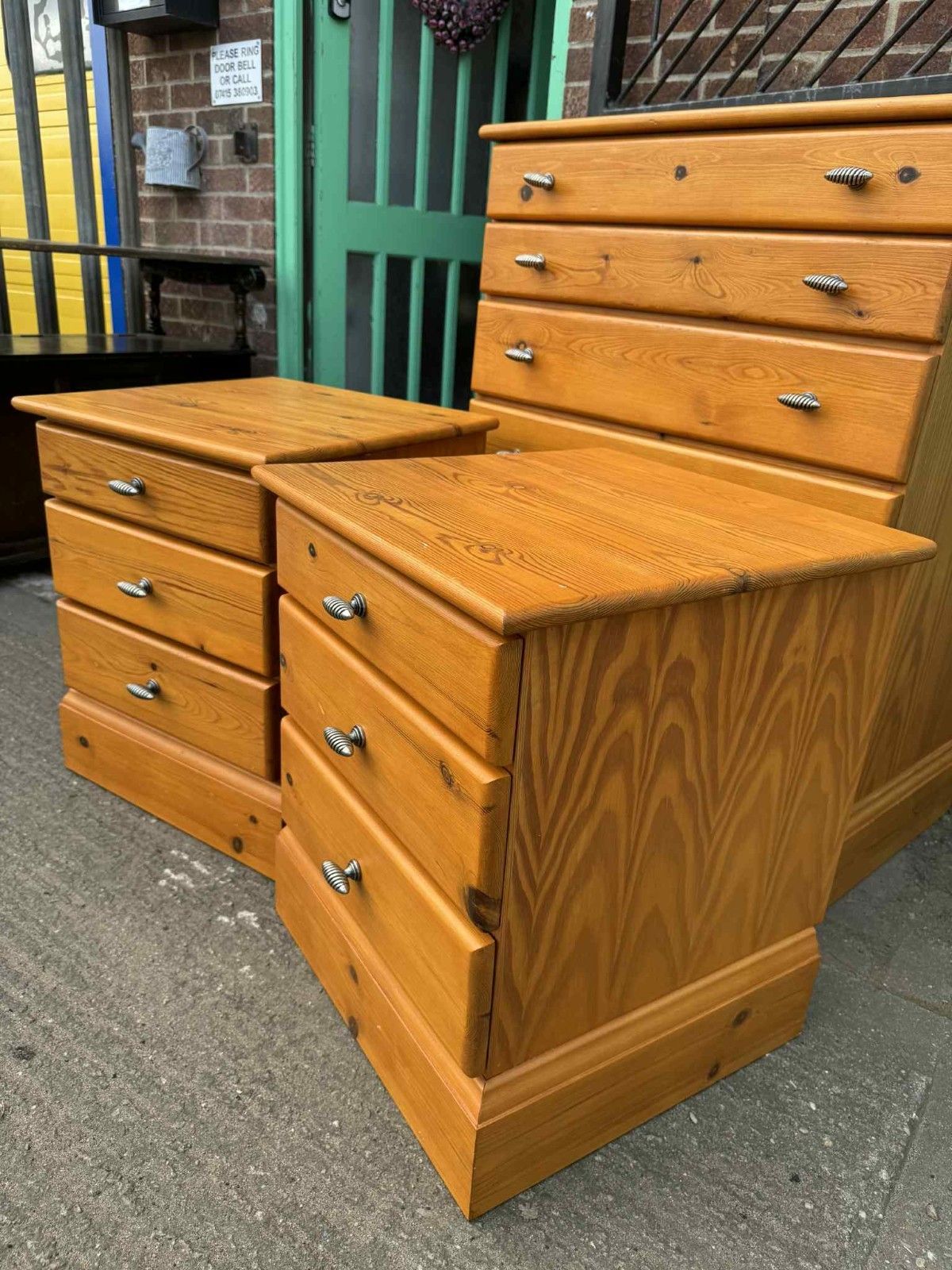 Pair Of Quality Pine Bedside Tables/Drawers Ready To Upcycle photo Furniture