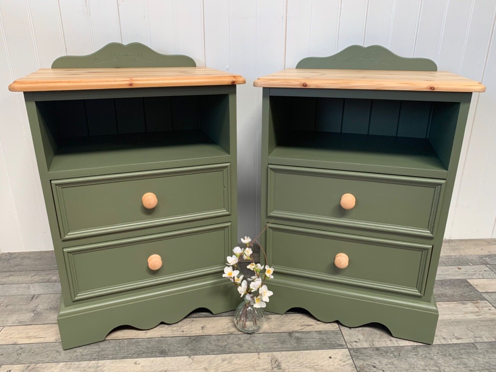 photo furniture Pair Of Quality Pine Bedside Tables/Drawers Ready To Upcycle