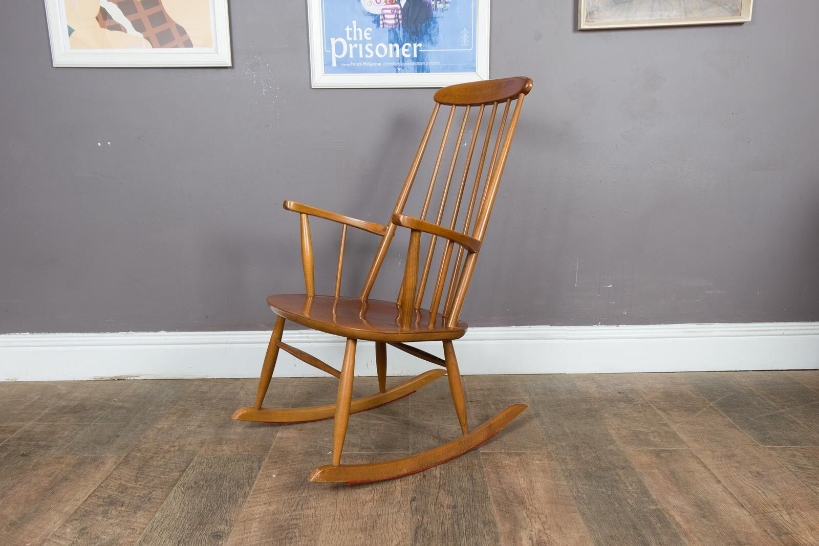 Vintage Retro Mid Century Stoe Danish Style Rocking Chair photo vintage