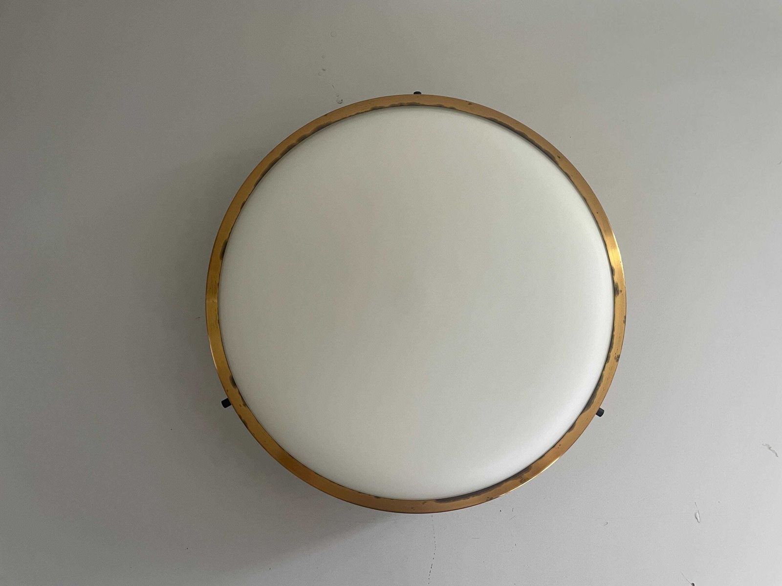 Round Glass Flush Mount Light By Oscar Torlasco For Lumi, 1960s, Italy photo vinterior