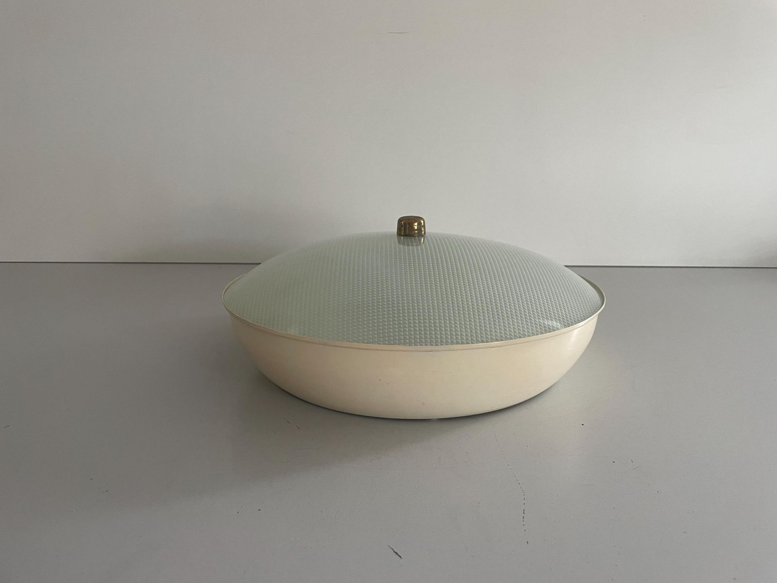 Curved Glass Flush Mount Light By Oscar Torlasco For Lumi, 1950s, Italy photo furniture