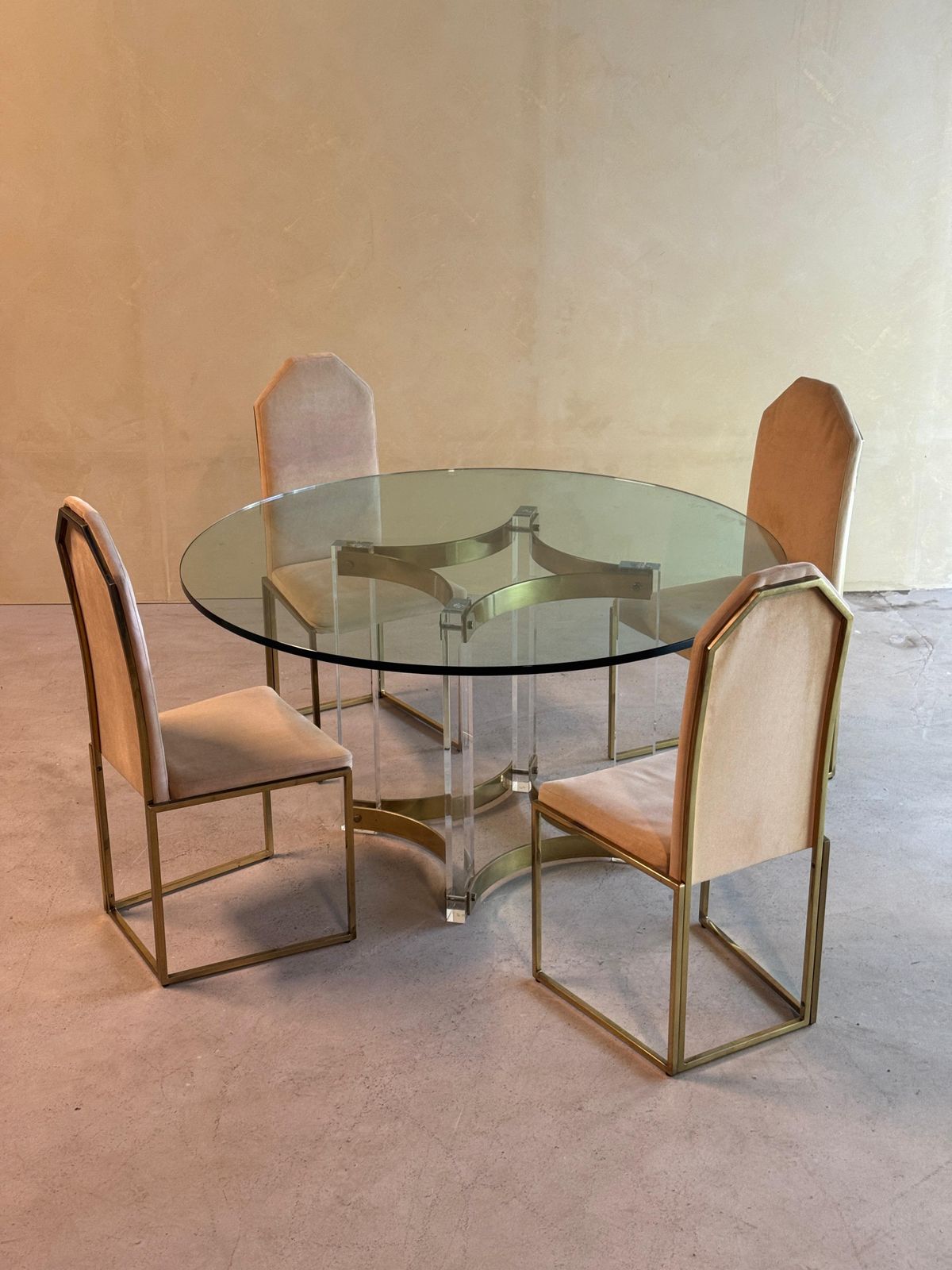 photo for sale Belgochrom Messing Ronde Eetset, Jaren 1970