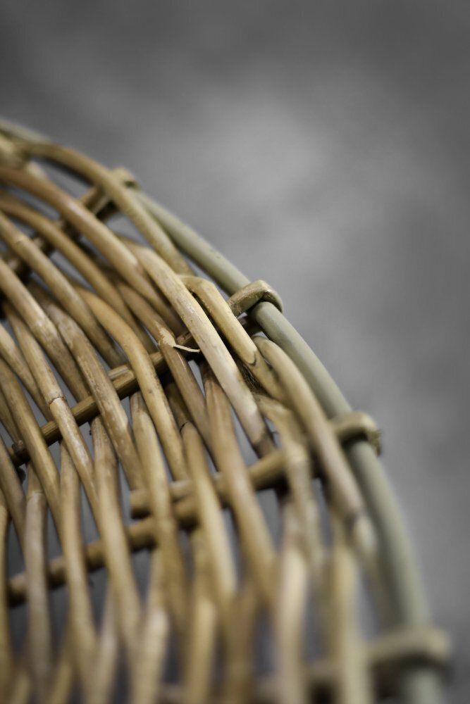 742.0 Mid Century Modern Round Woven Bamboo Armchair, Germany, 1960s photo