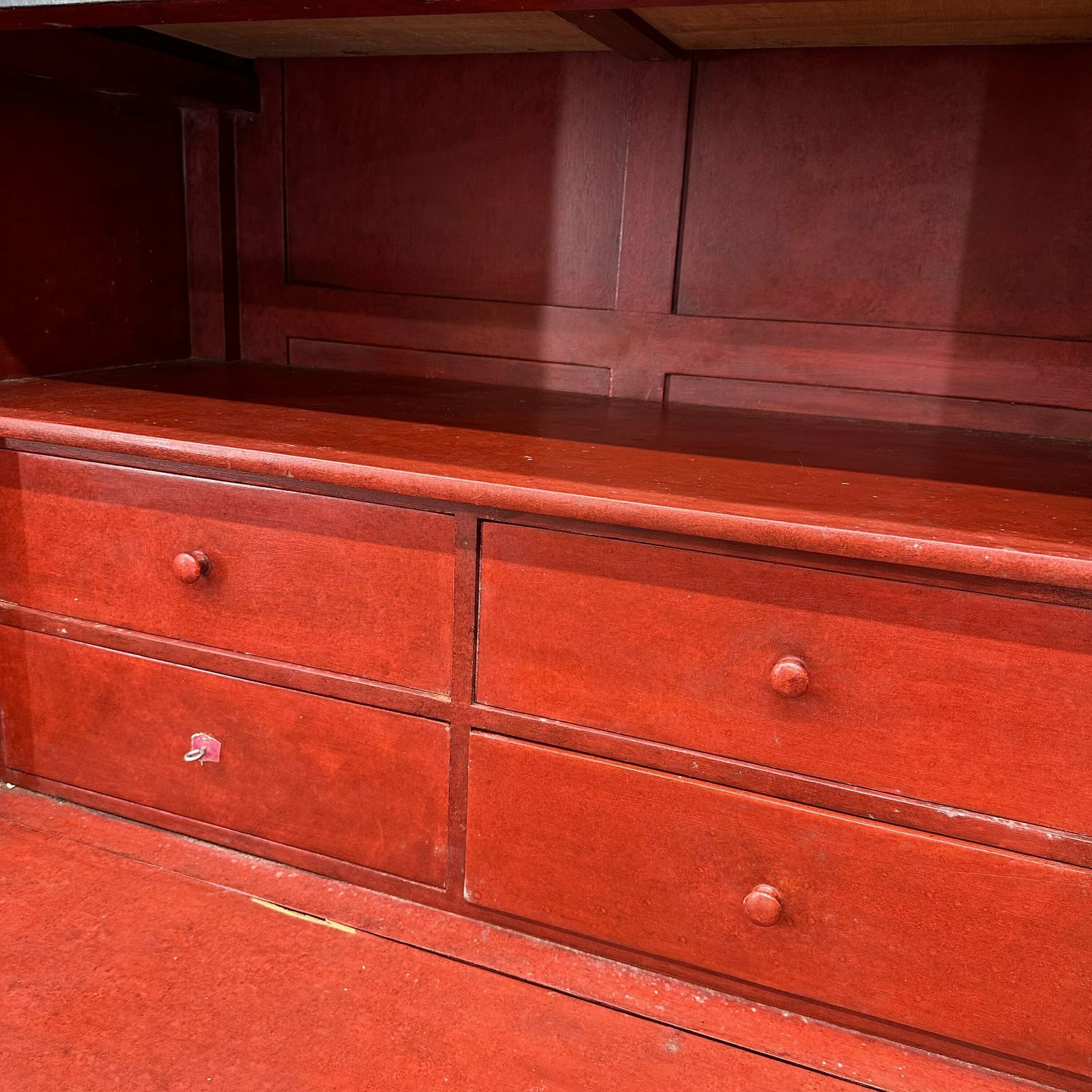 photo furniture French Painted Drop Front Bureau Desk / Vintage Cupboard / Cocktail Cabinet