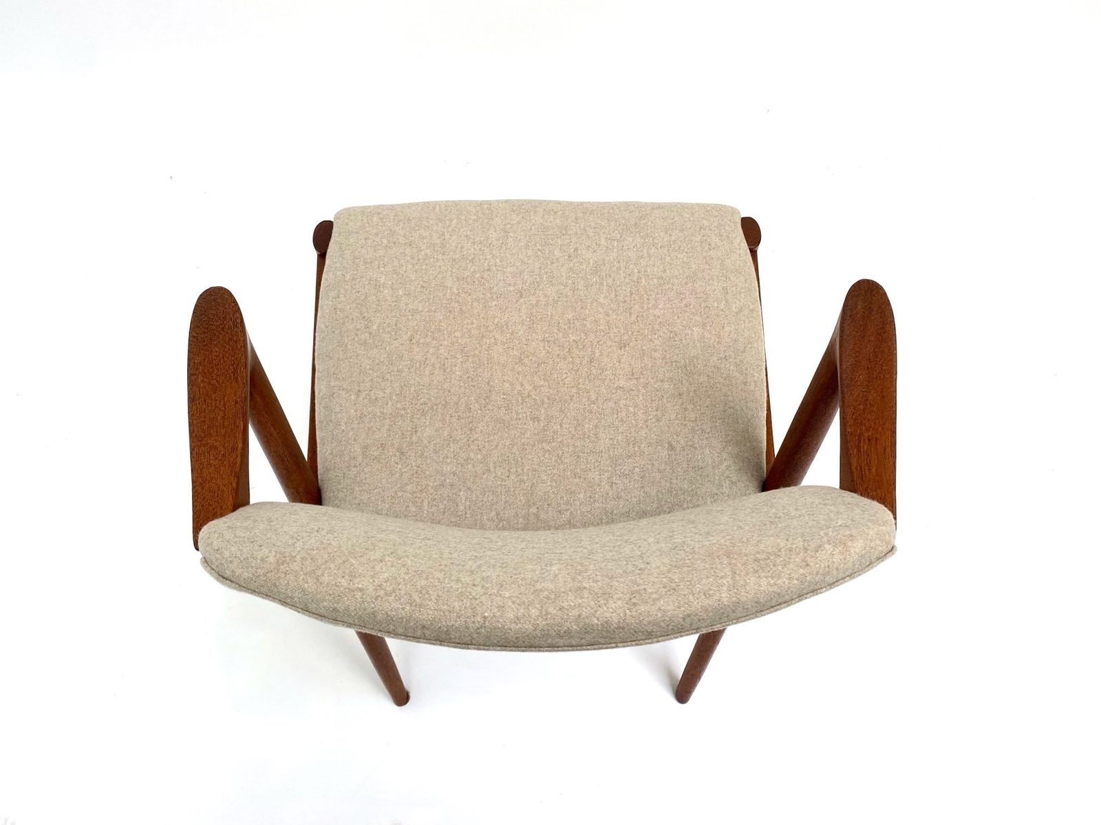 Danish Kai Kristiansen Model 42 For Shous Møbelfabrik Teak And Cream Wool Dining Desk Chair Mid Century 1960s photo Furniture