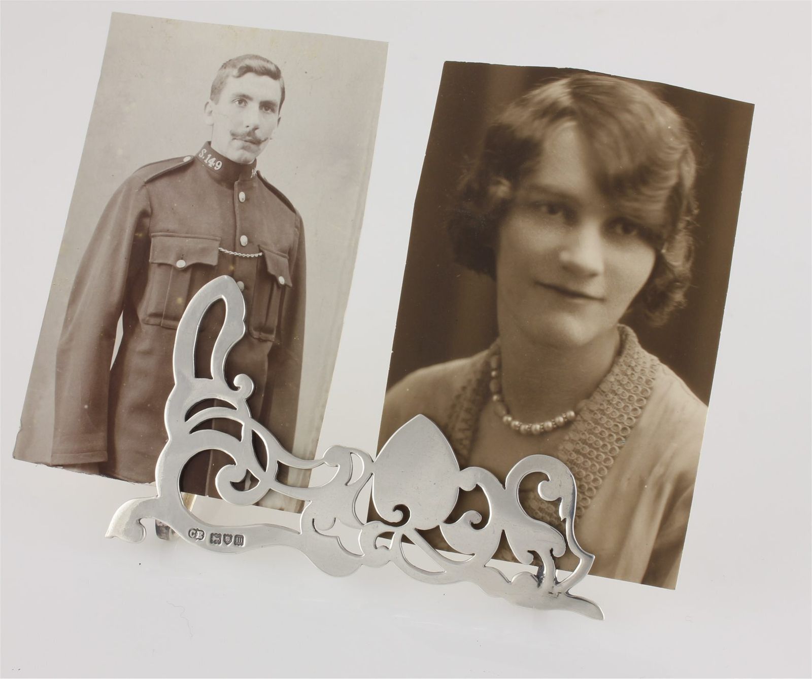Edwardian Silver Fancy Design Menu Holder. Photograph Clip Frame. 1907. photo buy